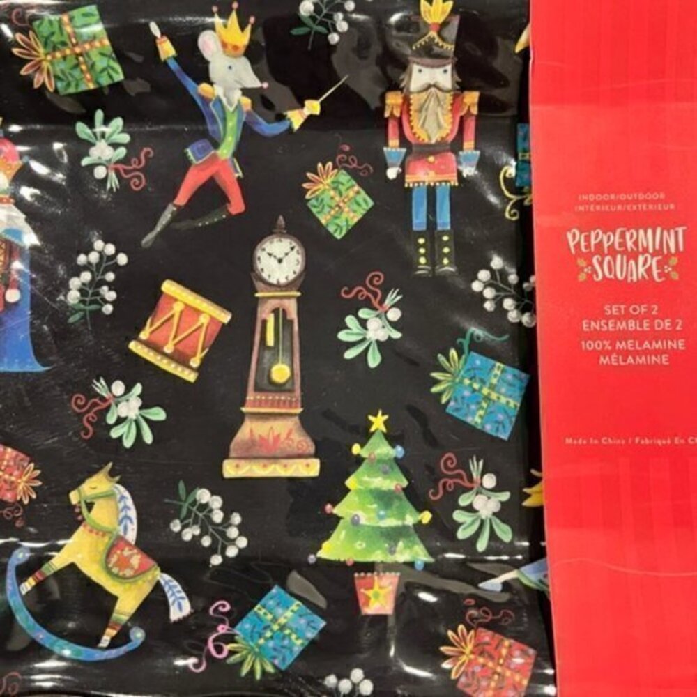 🎉PRICE REDUCED🎉‎ NUTCRACKER BALLET Christmas PLATTER SERVING TRAY  2PK